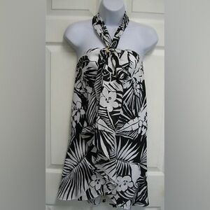 Ralph Lauren tropical printed silk halter dress vintage medium